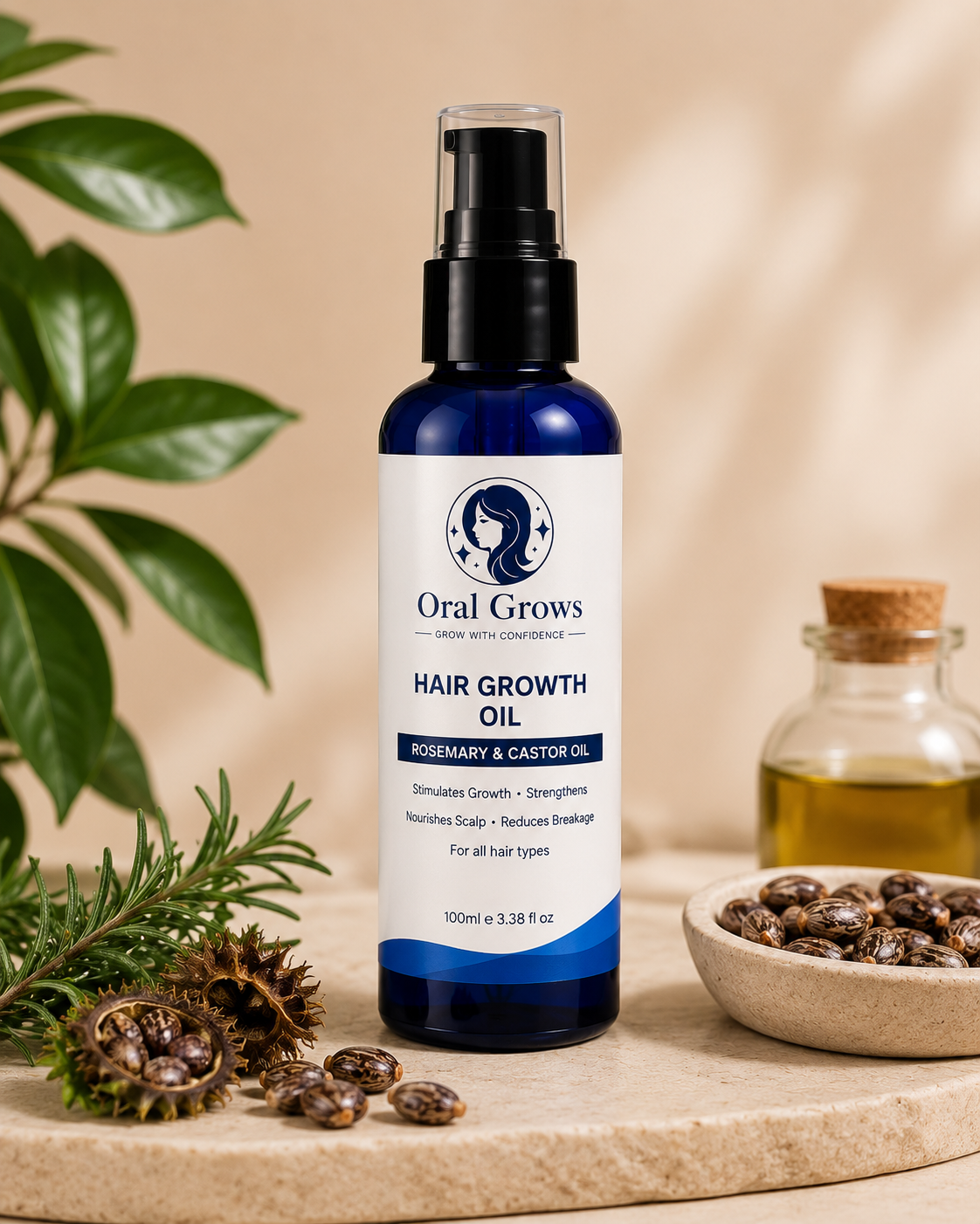 Oral Grows Rosemary & Castor Hair Growth Oil